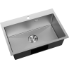 Mexen Solix stainless steel sink 1-bowl 650 x 450 mm, inox HC - 6403651000-01HC