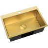 Mexen Solix stainless steel 1-bowl sink 650 x 450 mm, gold HC - 6403651000-55HC