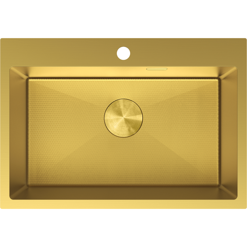 Mexen Solix stainless steel 1-bowl sink 650 x 450 mm, gold HC - 6403651000-55HC