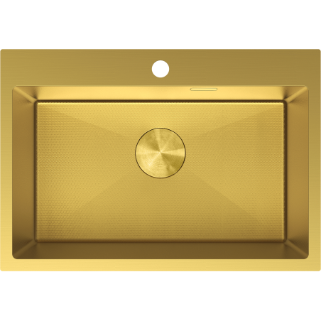 Mexen Solix stainless steel 1-bowl sink 650 x 450 mm, gold HC - 6403651000-55HC