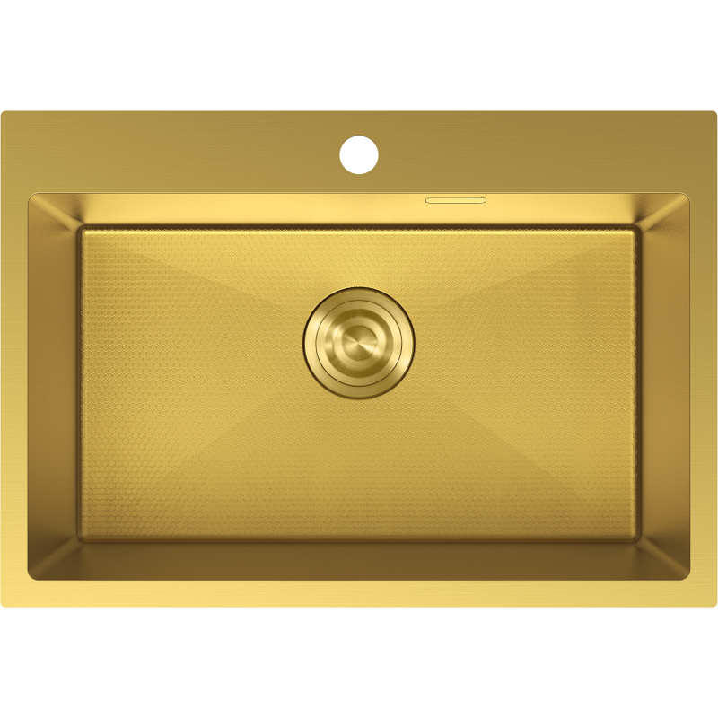 Mexen Solix 1-bowl steel sink 650 x 450 mm, gold HC - 6403651000-55HC