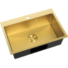 Mexen Solix stainless steel 1-bowl sink 650 x 450 mm, gold HC - 6403651000-55HC
