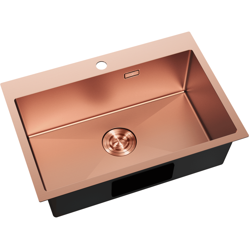 Mexen Solix stainless steel sink, 1-bowl 650 x 450 mm, copper - 6403651000-65