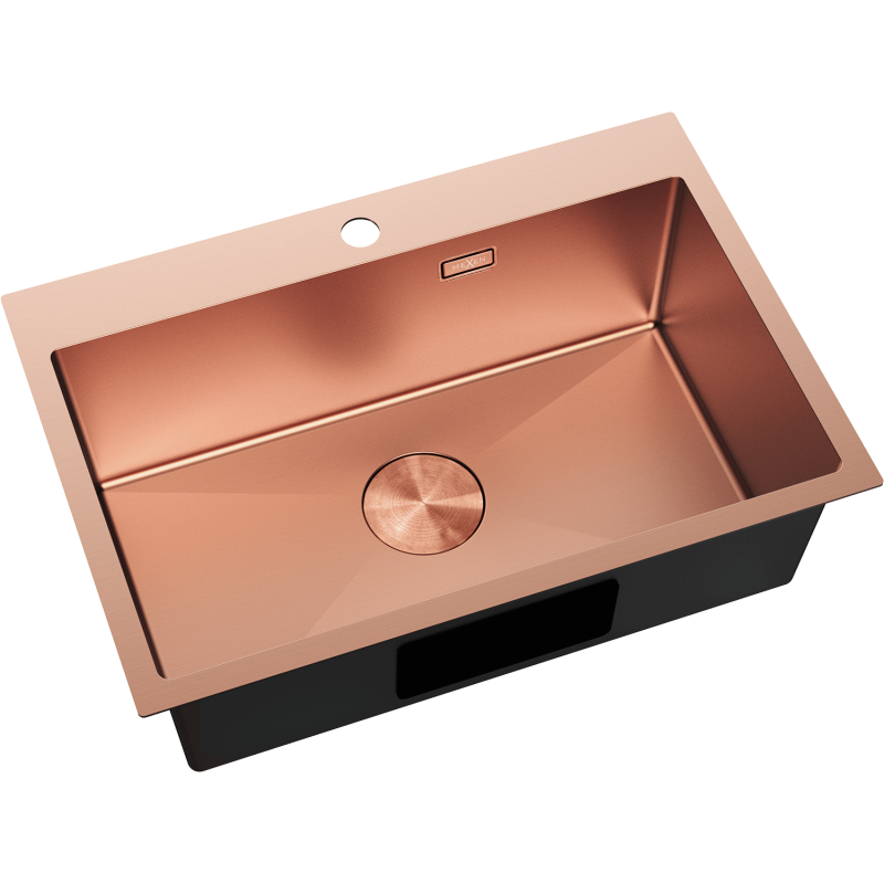 Mexen Solix stainless steel sink, 1-bowl 650 x 450 mm, copper - 6403651000-65