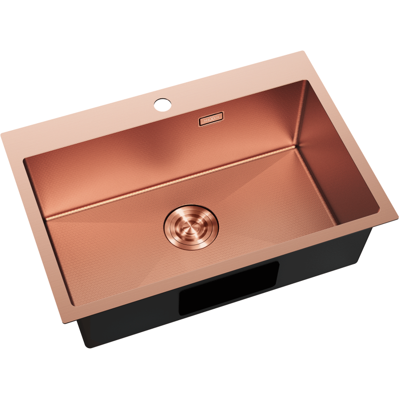 Mexen Solix stainless steel sink 1-bowl 650 x 450 mm, copper HC - 6403651000-65HC