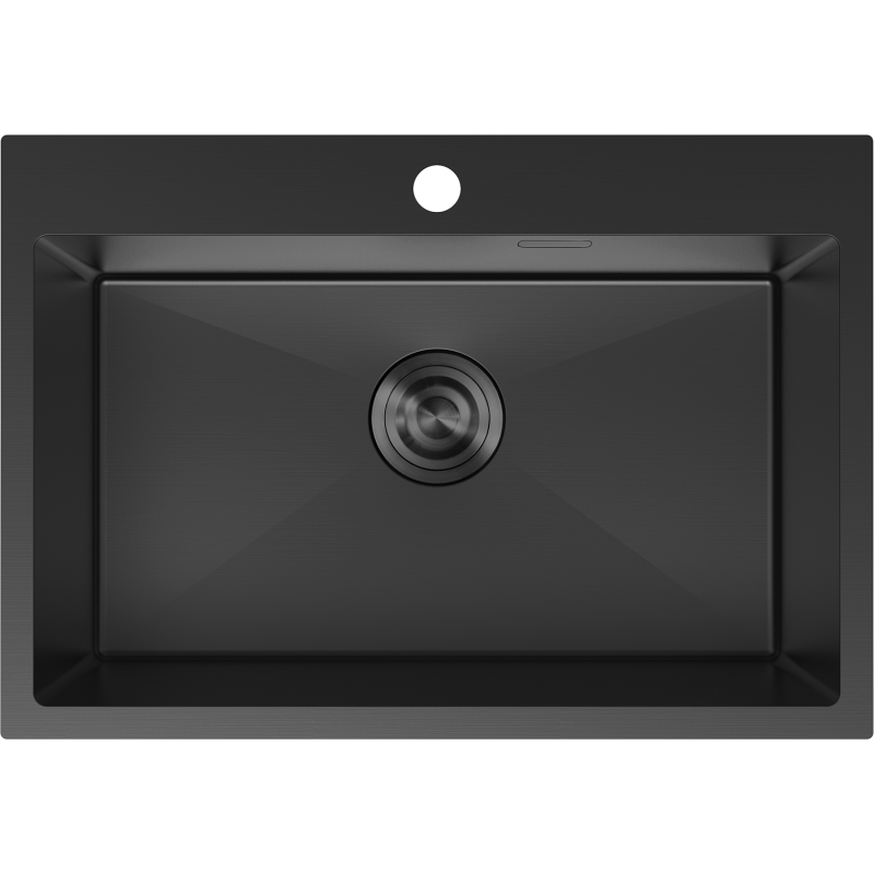 Mexen Solix steel sink single-bowl 650 x 450 mm, black - 6403651000-70