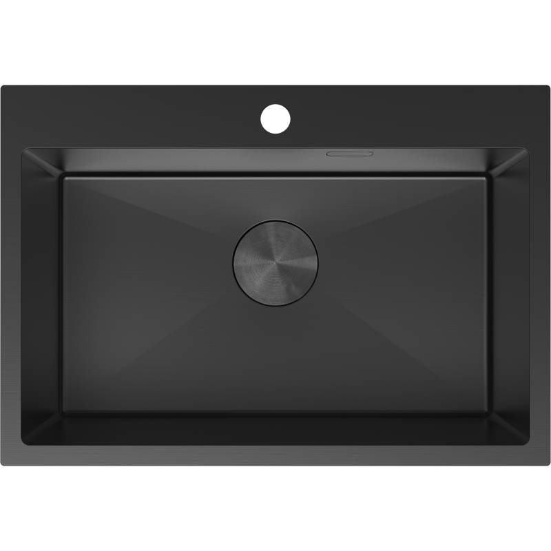 Mexen Solix steel sink single-bowl 650 x 450 mm, black - 6403651000-70