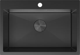 Mexen Solix steel sink single-bowl 650 x 450 mm, black - 6403651000-70