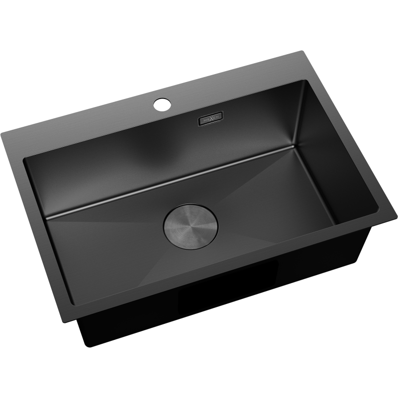 Mexen Solix steel sink single-bowl 650 x 450 mm, black - 6403651000-70
