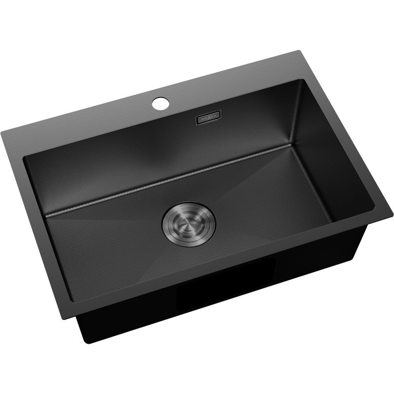 Mexen Solix steel sink 1-bowl 650 x 450 mm, black HC - 6403651000-70HC