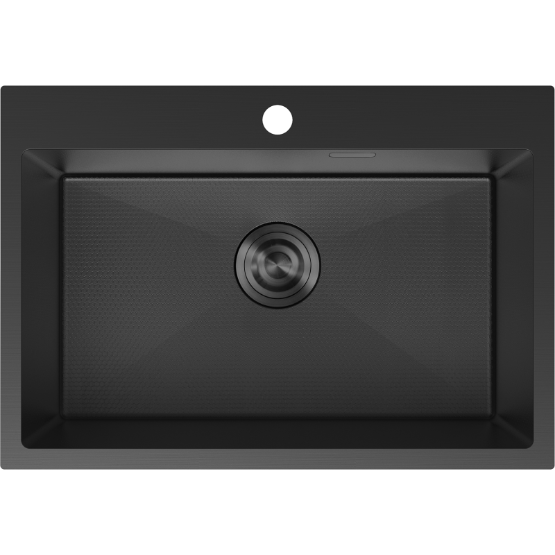 Mexen Solix steel sink 1-bowl 650 x 450 mm, black HC - 6403651000-70HC