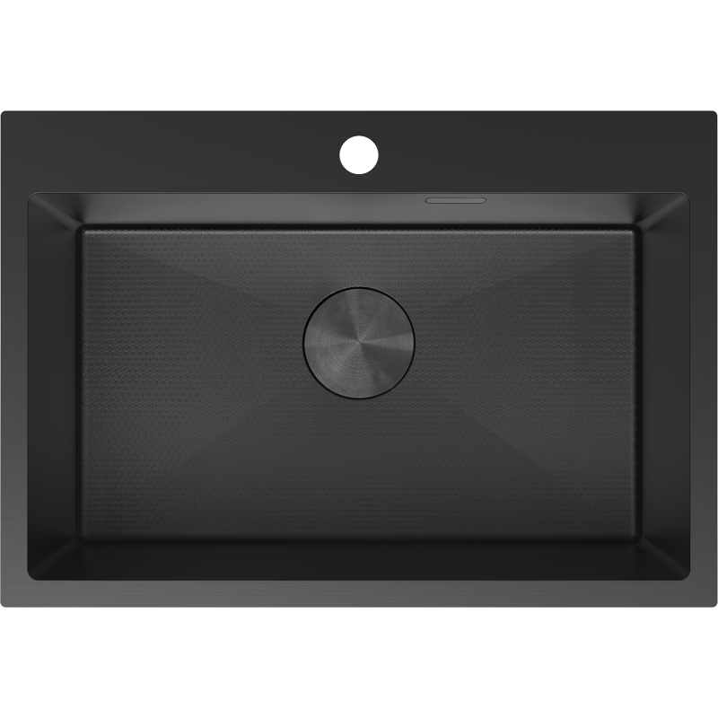 Mexen Solix stainless steel sink single-bowl 650 x 450 mm, black HC - 6403651000-70HC