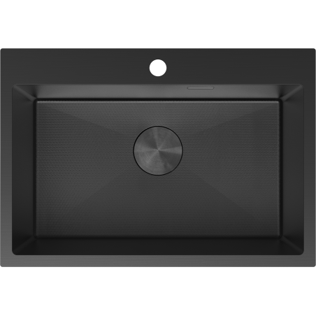 Mexen Solix steel sink 1-bowl 650 x 450 mm, black HC - 6403651000-70HC