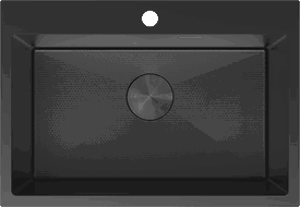 Mexen Solix stainless steel sink single-bowl 650 x 450 mm, black HC - 6403651000-70HC