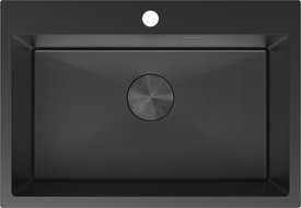 Mexen Solix steel sink 1-bowl 650 x 450 mm, black HC - 6403651000-70HC