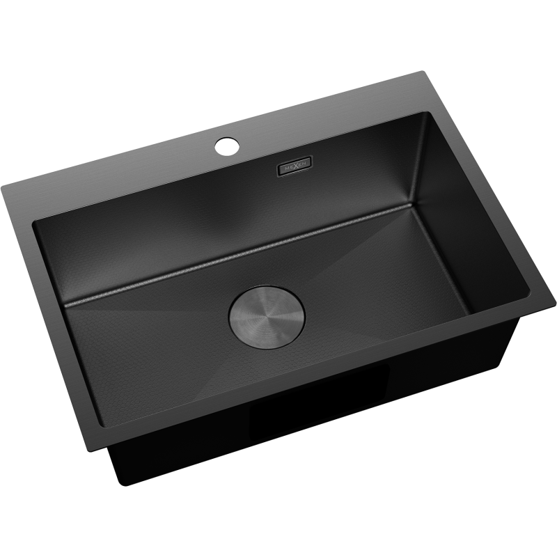Mexen Solix steel sink 1-bowl 650 x 450 mm, black HC - 6403651000-70HC