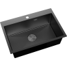 Mexen Solix stainless steel sink single-bowl 650 x 450 mm, black HC - 6403651000-70HC