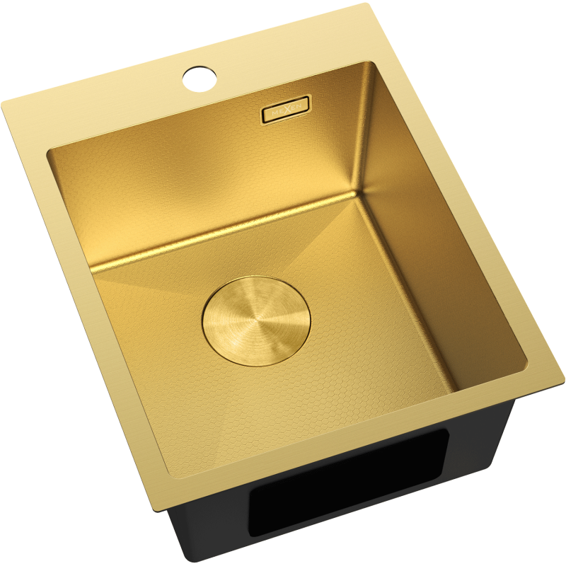 Mexen Solix 1-bowl steel kitchen sink 400 x 500 mm, gold HC - 6406401000-55HC