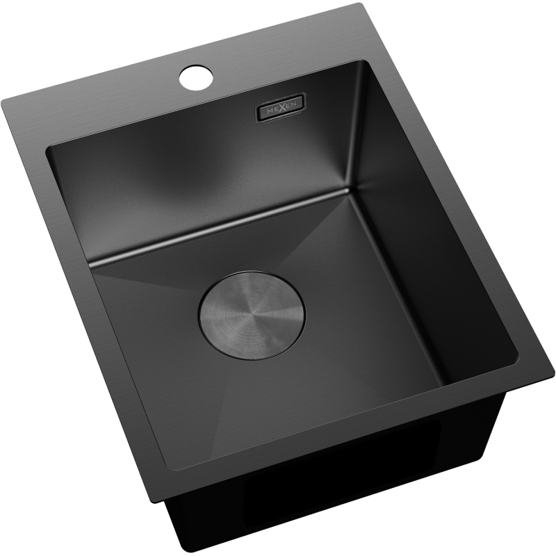 Mexen Solix stainless steel sink 1-bowl 400 x 500 mm, black - 6406401000-70