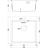 Mexen Solix stainless steel single-bowl sink 500 x 500 mm, inox - 6407501000-01