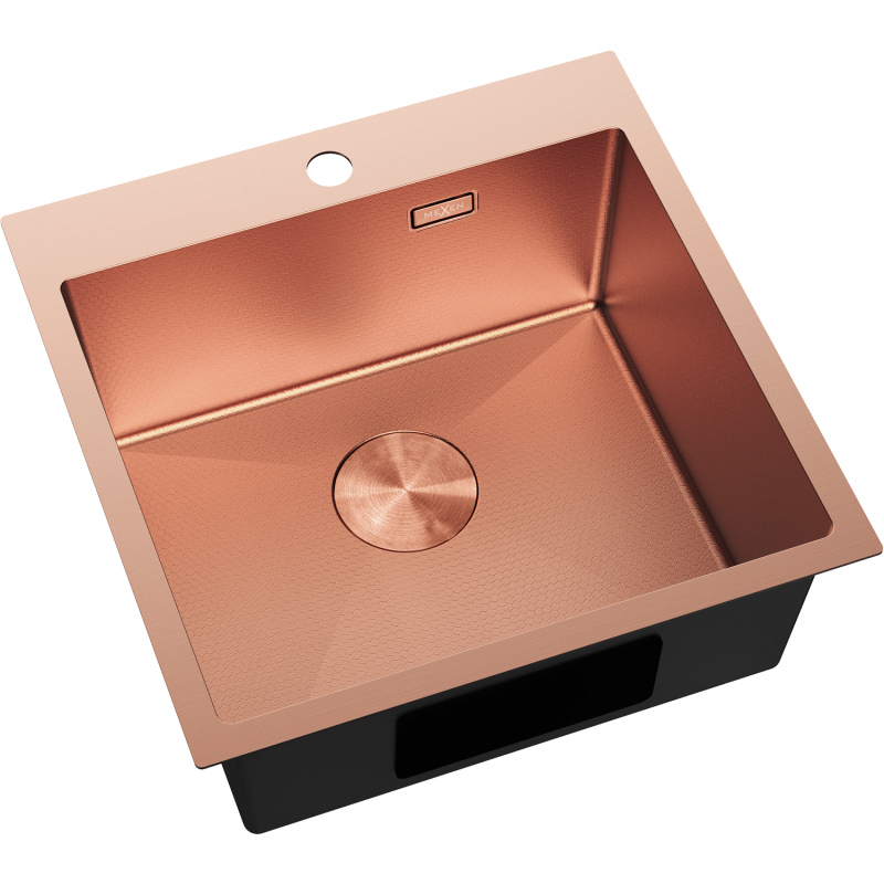 Mexen Solix 1-bowl stainless steel sink 500 x 500 mm, copper HC - 6407501000-65HC