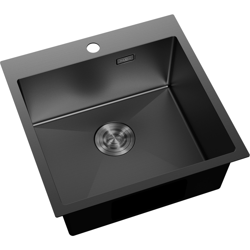 Mexen Solix stainless steel sink 1-bowl 500 x 500 mm, black - 6407501000-70