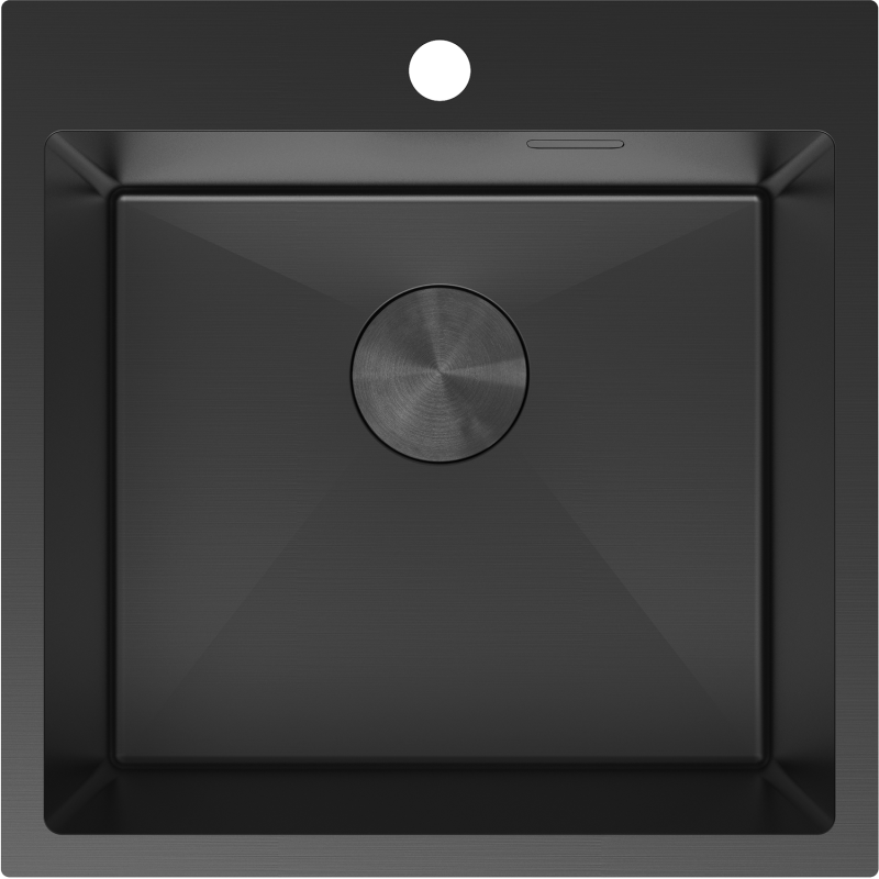 Mexen Solix steel sink, 1-bowl 500 x 500 mm, black - 6407501000-70
