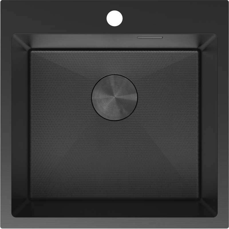 Mexen Solix steel sink, 1-bowl, 500 x 500 mm, black HC - 6407501000-70HC