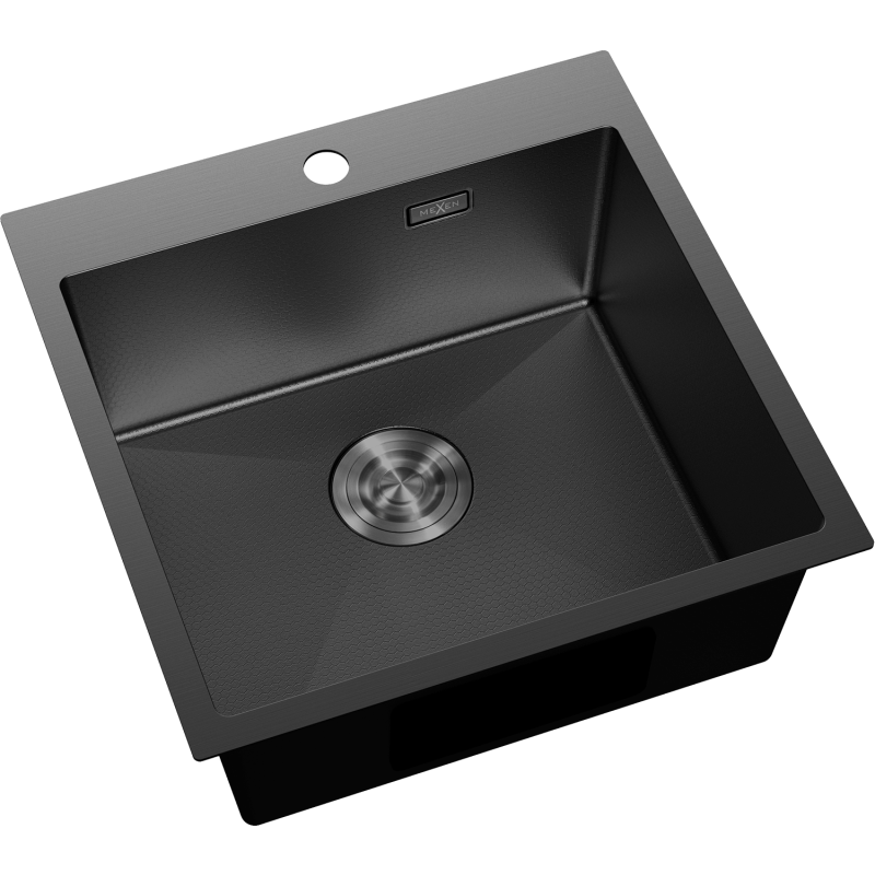 Mexen Solix stainless steel sink 1-bowl 500 x 500 mm, black HC - 6407501000-70HC