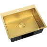 Mexen Solix 1-bowl stainless steel sink 600 x 500 mm, gold HC - 6408601000-55HC