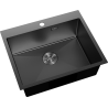 Mexen Solix stainless steel sink 1-bowl 600 x 500 mm, black - 6408601000-70