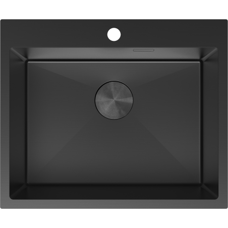 Mexen Solix 1-bowl stainless steel sink 600 x 500 mm, black - 6408601000-70