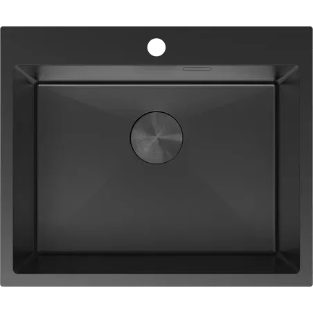 Mexen Solix stainless steel sink 1-bowl 600 x 500 mm, black - 6408601000-70