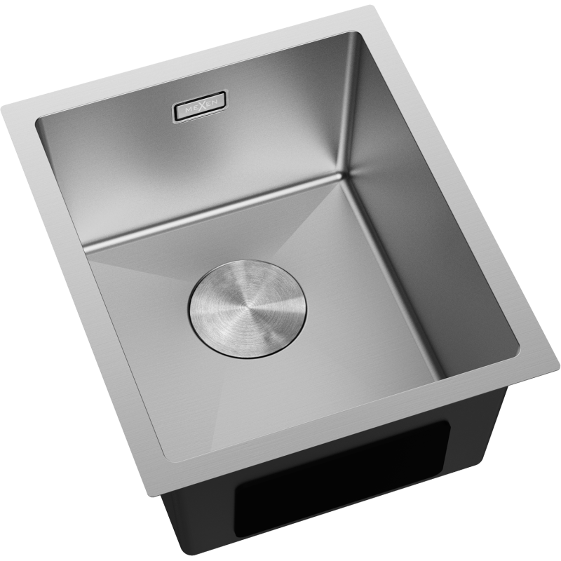 Mexen Trixo stainless steel sink 1-bowl 370 x 440 mm, inox - 6412371000-01