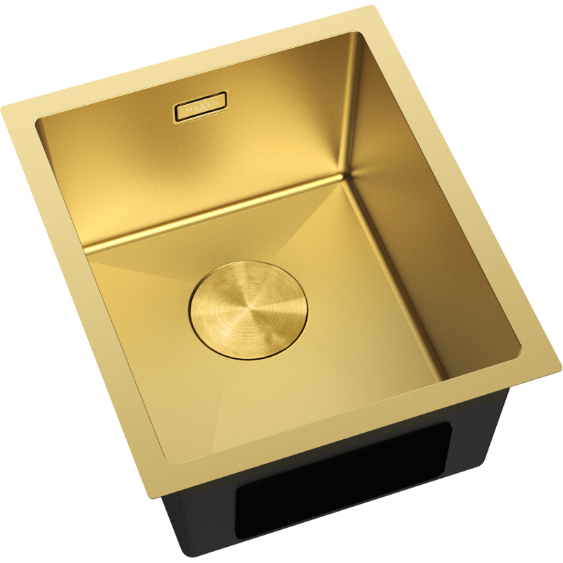 Mexen Trixo stainless steel sink 1-bowl 370 x 440 mm, gold - 6412371000-55