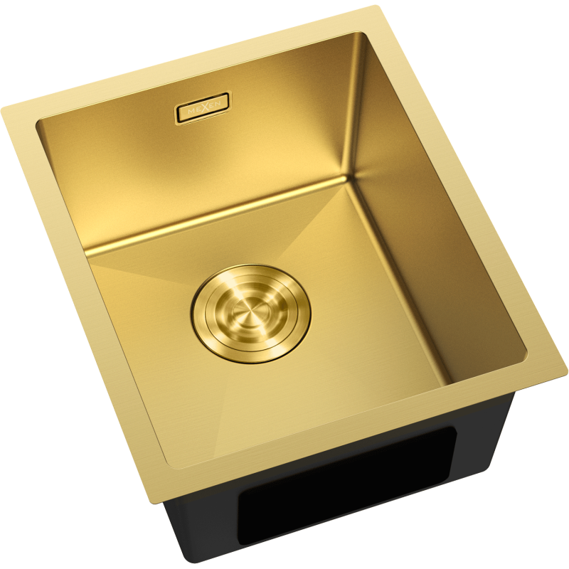 Mexen Trixo stainless steel sink 1-bowl 370 x 440 mm, gold - 6412371000-55