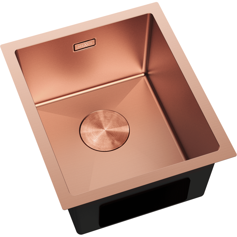 Mexen Trixo stainless steel sink, 1-bowl, 370 x 440 mm, copper - 6412371000-65