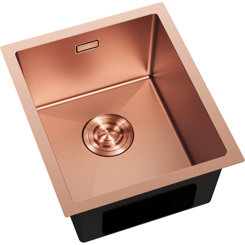 Mexen Trixo stainless steel sink, 1-bowl, 370 x 440 mm, copper - 6412371000-65
