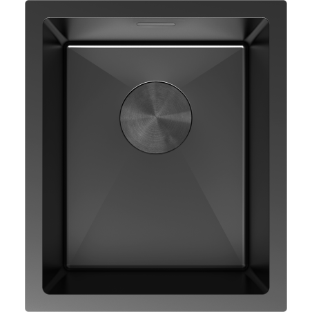 Mexen Trixo stainless steel 1-bowl sink 370 x 440 mm, black - 6412371000-70