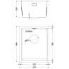 Mexen Trixo steel sink 1-bowl 370 x 440 mm, black HC - 6412371000-70HC