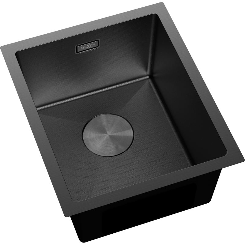 Mexen Trixo 1-Bowl Stainless Steel Sink 370 x 440 mm, Black HC - 6412371000-70HC