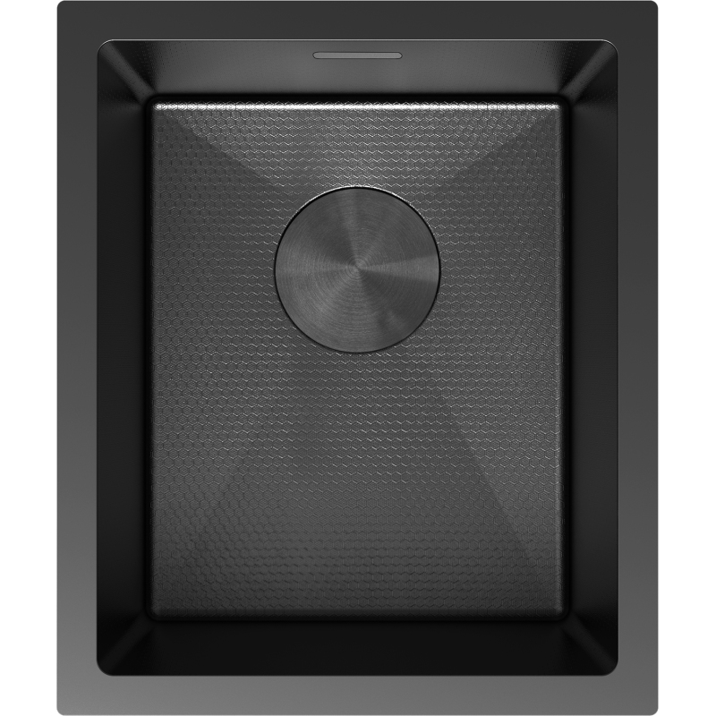 Mexen Trixo steel sink 1-bowl 370 x 440 mm, black HC - 6412371000-70HC