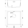 Mexen Trixo stainless steel single-bowl sink 440 x 440 mm, inox - 6413441000-01