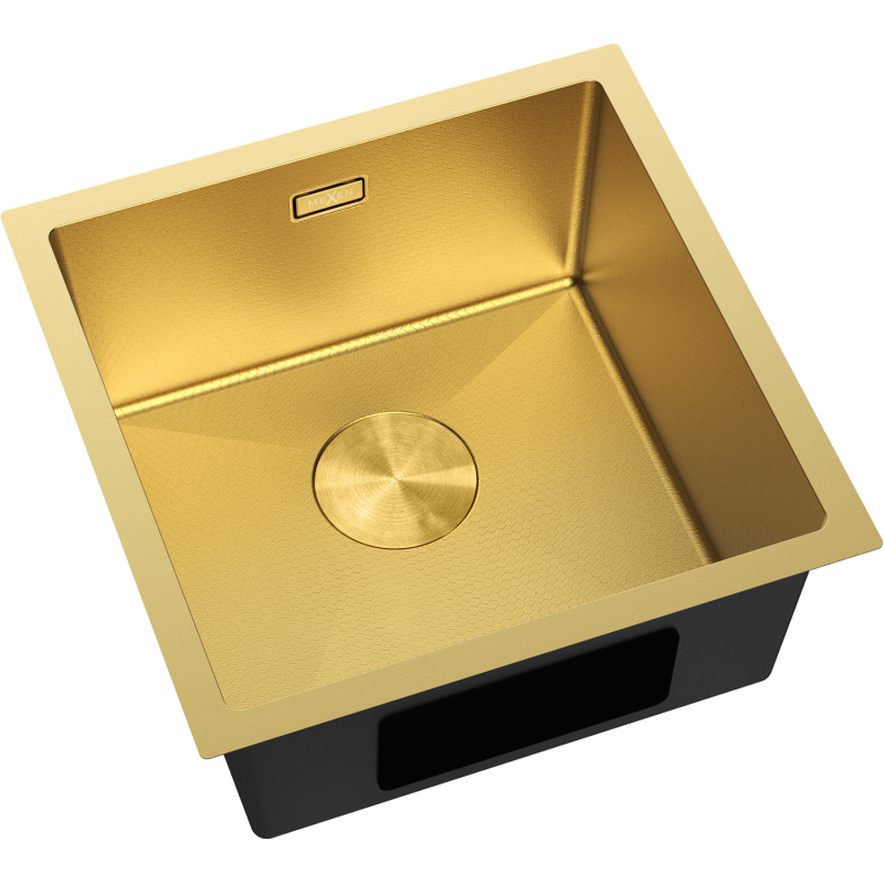 Mexen Trixo stainless steel sink 1-bowl 440 x 440 mm, gold HC - 6413441000-55HC