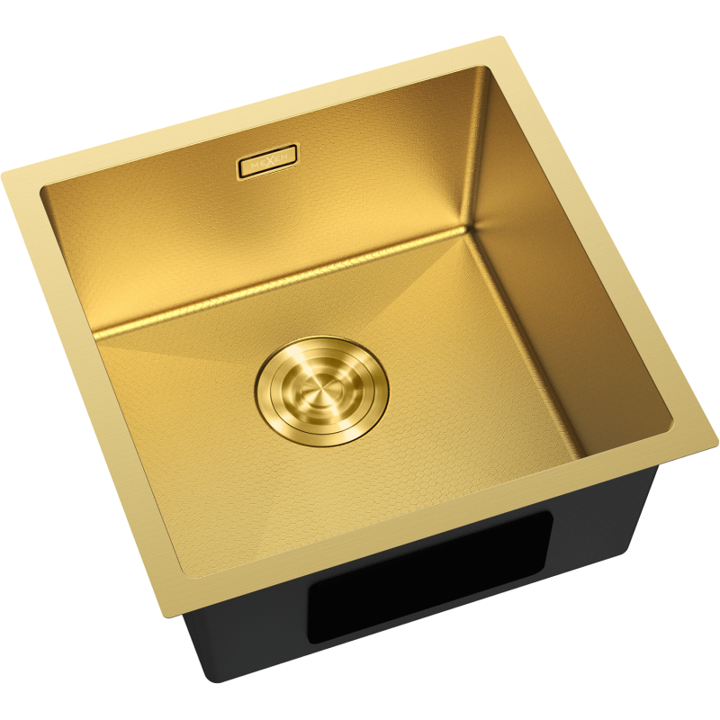 Mexen Trixo stainless steel sink 1-bowl 440 x 440 mm, gold HC - 6413441000-55HC