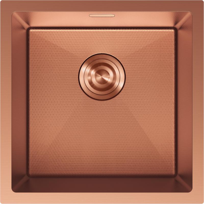 Mexen Trixo steel sink 1-bowl 440 x 440 mm, copper HC - 6413441000-65HC