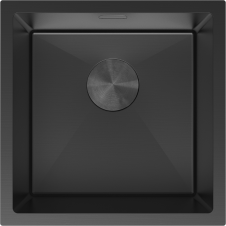 Mexen Trixo stainless steel sink single bowl 440 x 440 mm, black - 6413441000-70