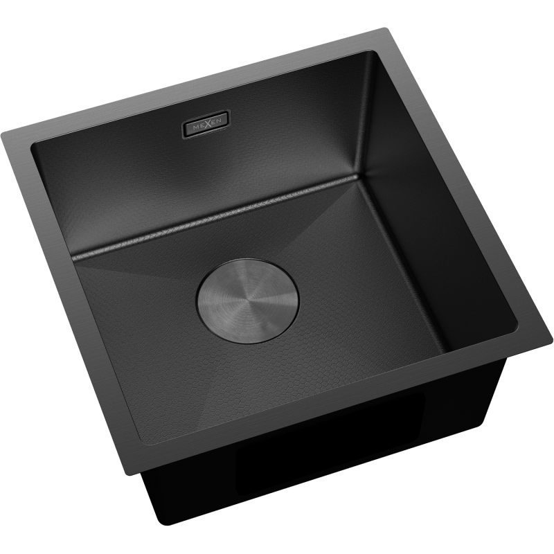 Mexen Trixo stainless steel sink 1-bowl 440 x 440 mm, black HC - 6413441000-70HC