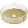 Mexen Aura glass countertop basin 39 x 39 cm, transparent/gold - 24013951