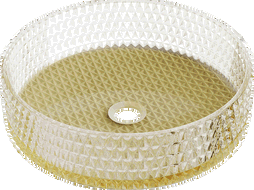 Mexen Aura glass countertop basin 39 x 39 cm, transparent/gold - 24013951